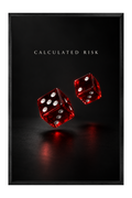 Calculated Risk Red Dice Luxury Framed Wall Art