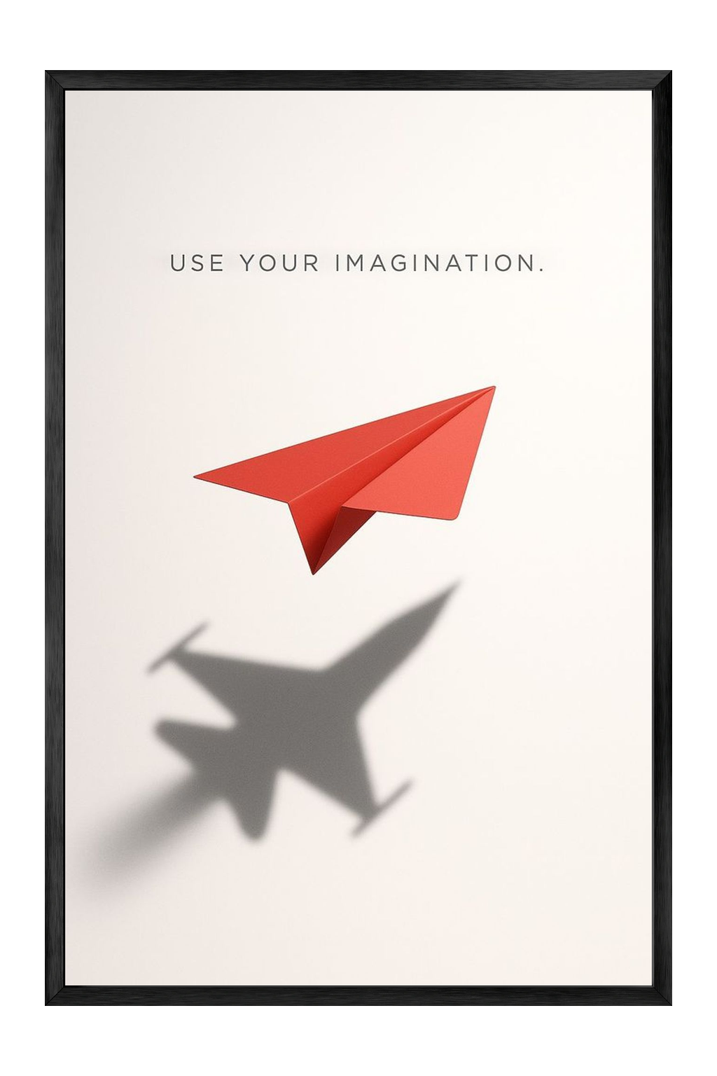 Paper Airplane Casting Jet Shadow Inspirational Wall Art