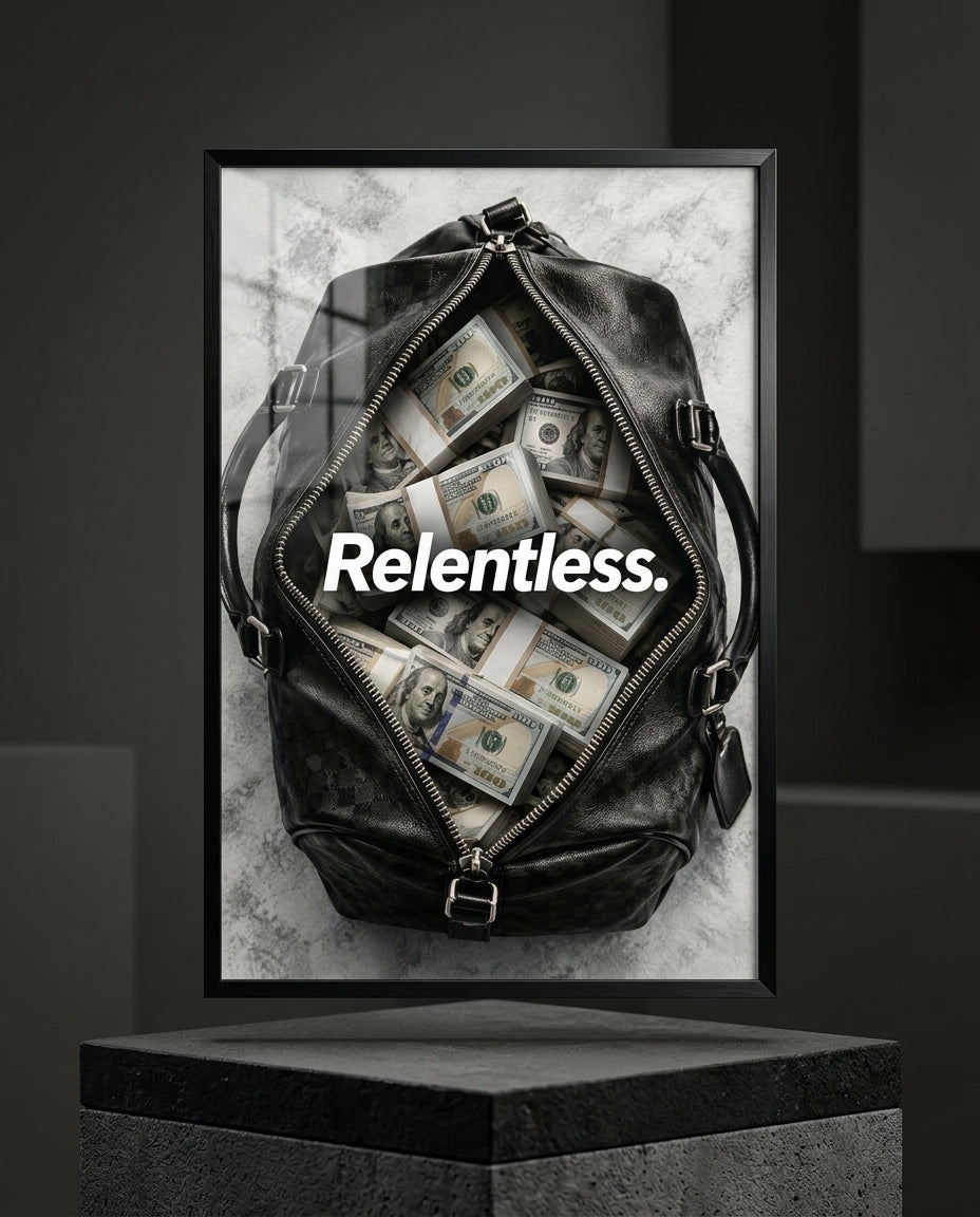 Relentless Cash-Filled Duffel Bag Print — mockup 1