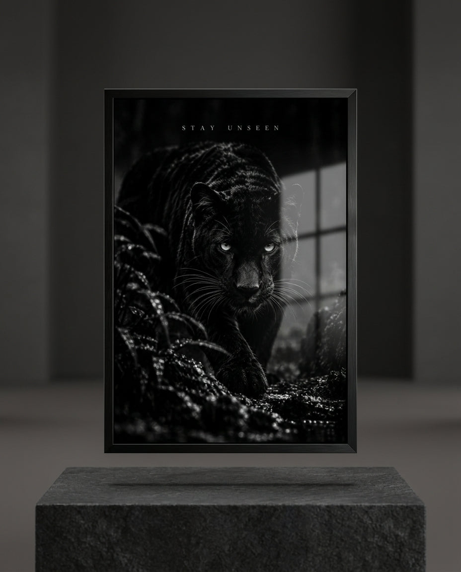 Prowling Black Panther Fine Art Poster — mockup 1