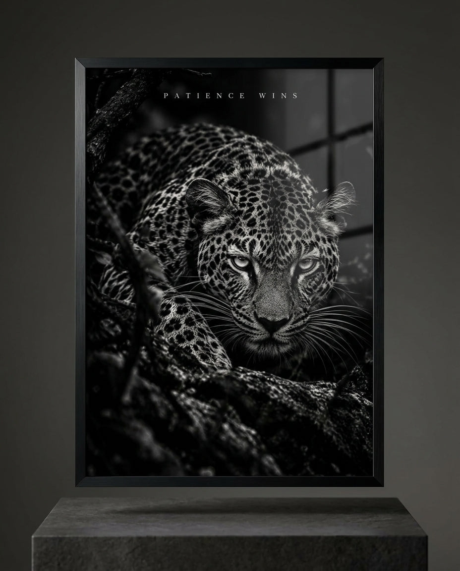 Leopard Stalking Close-Up Photographic Wall Art — mockup 1