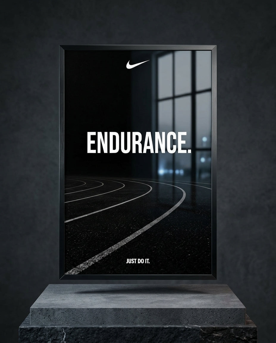 Endurance Track Minimalist Motivational Poster — mockup 1