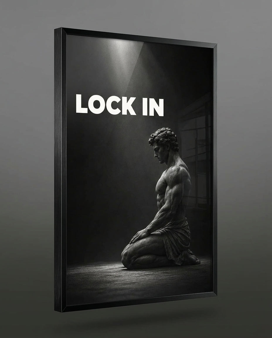 Lock In Sculpted Athlete Wall Art — mockup 1