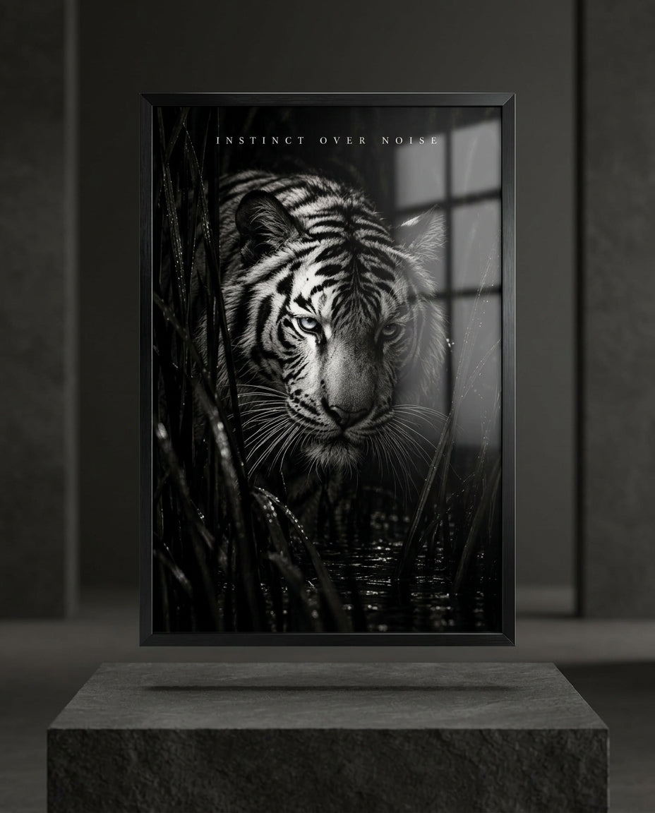 Black and White Tiger Portrait — mockup 1