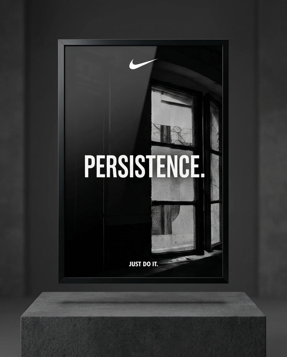 Persistence Typography Over Industrial Window — mockup 1
