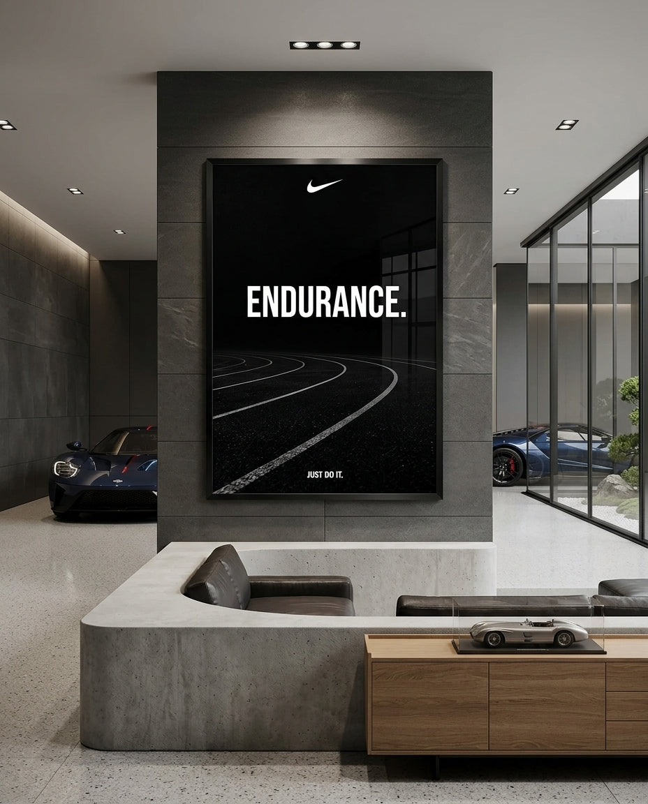 Endurance Track Minimalist Motivational Poster — mockup 2