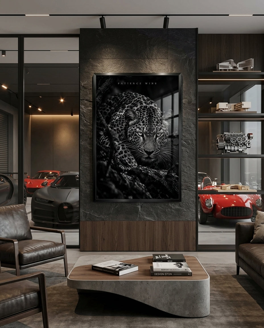 Leopard Stalking Close-Up Photographic Wall Art — mockup 2