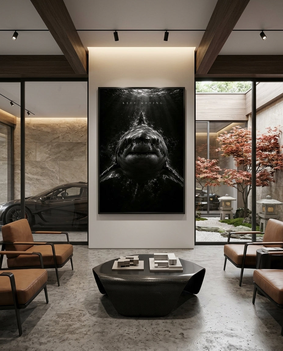 Keep Moving Great White Shark Fine Art Print — mockup 2
