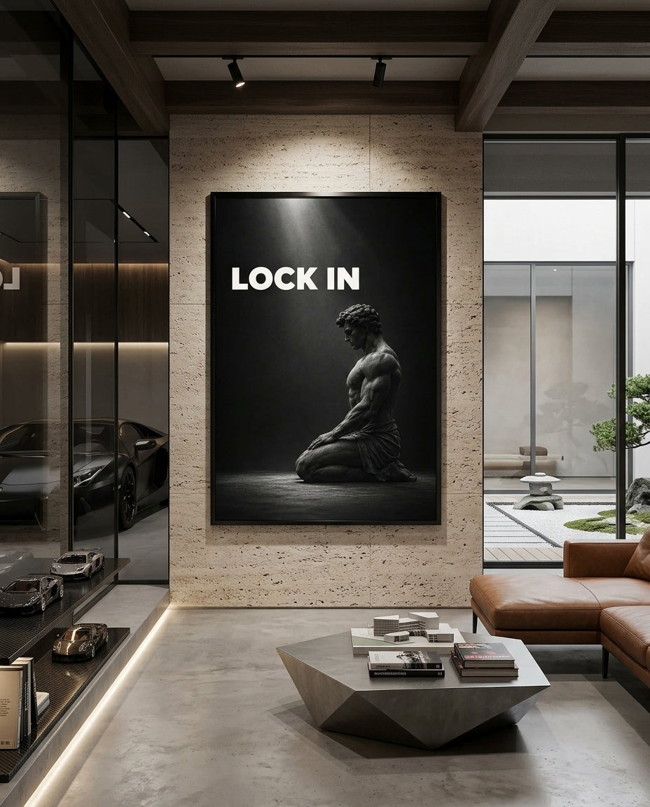 Lock In Sculpted Athlete Wall Art — mockup 2