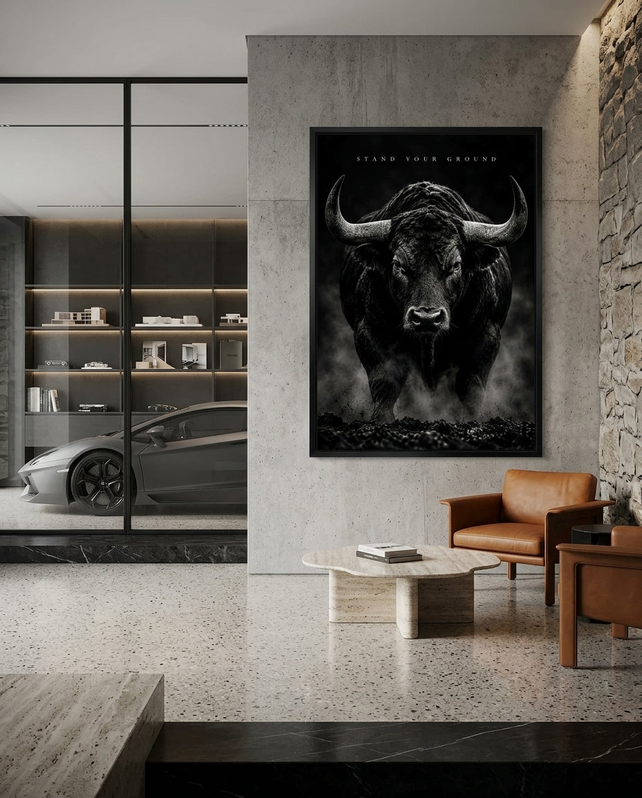 Stand Your Ground Bull Portrait — mockup 2