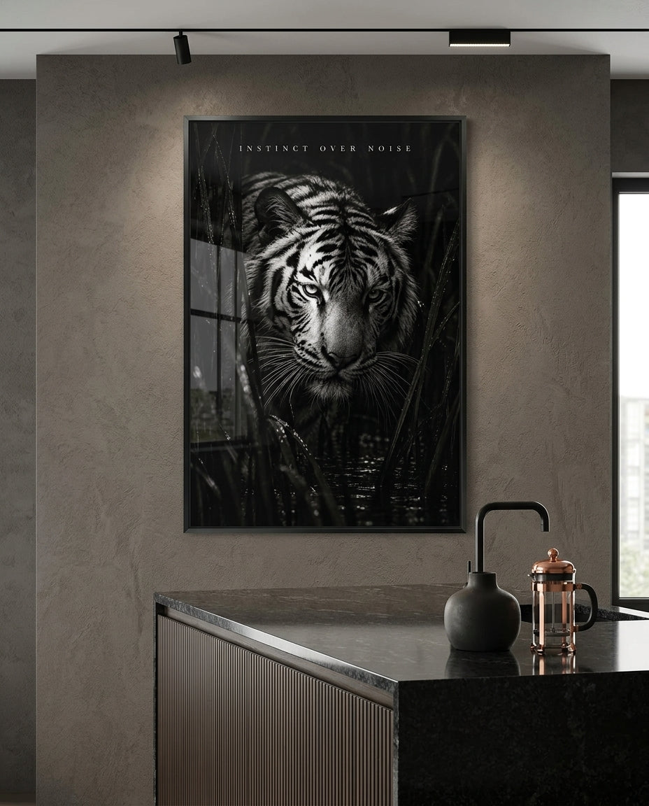 Black and White Tiger Portrait — mockup 3