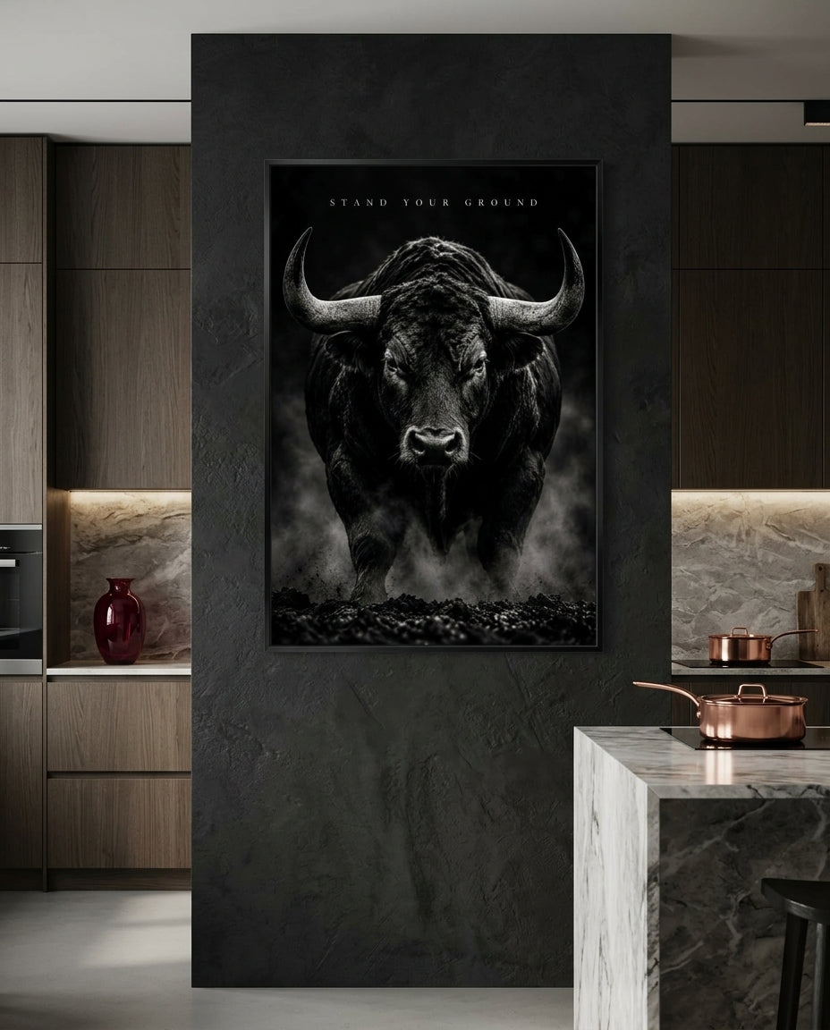 Stand Your Ground Bull Portrait — mockup 3