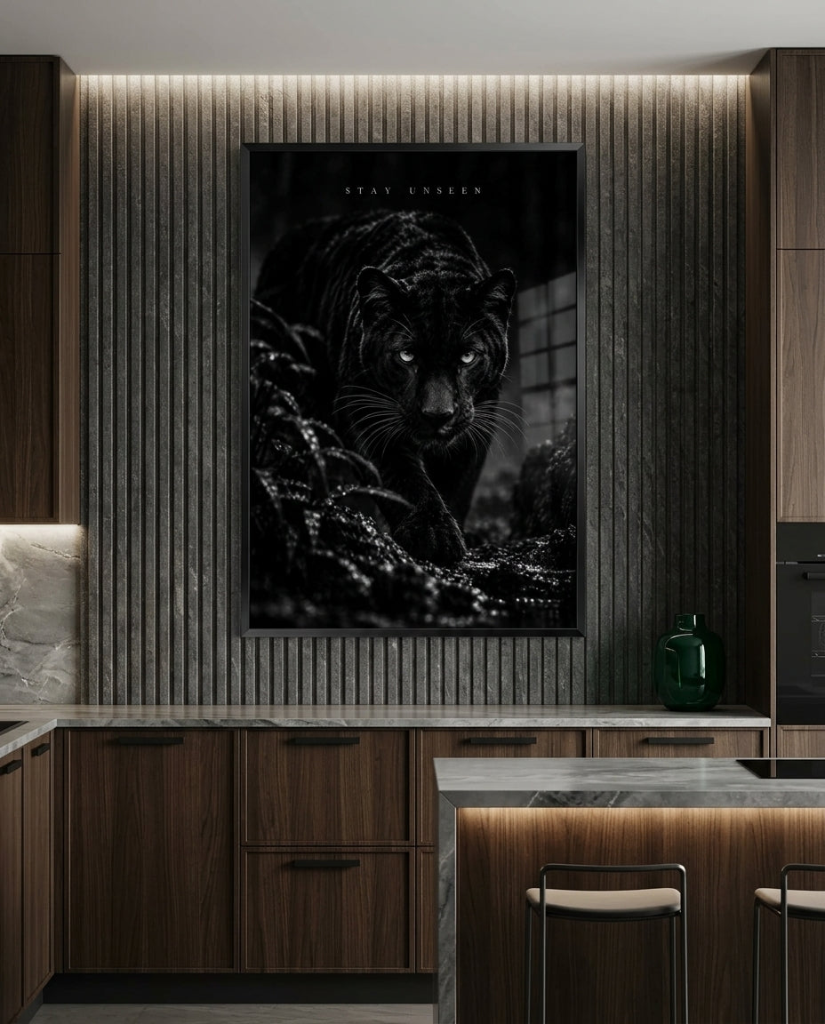 Prowling Black Panther Fine Art Poster — mockup 3
