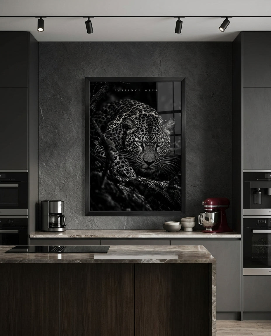 Leopard Stalking Close-Up Photographic Wall Art — mockup 3