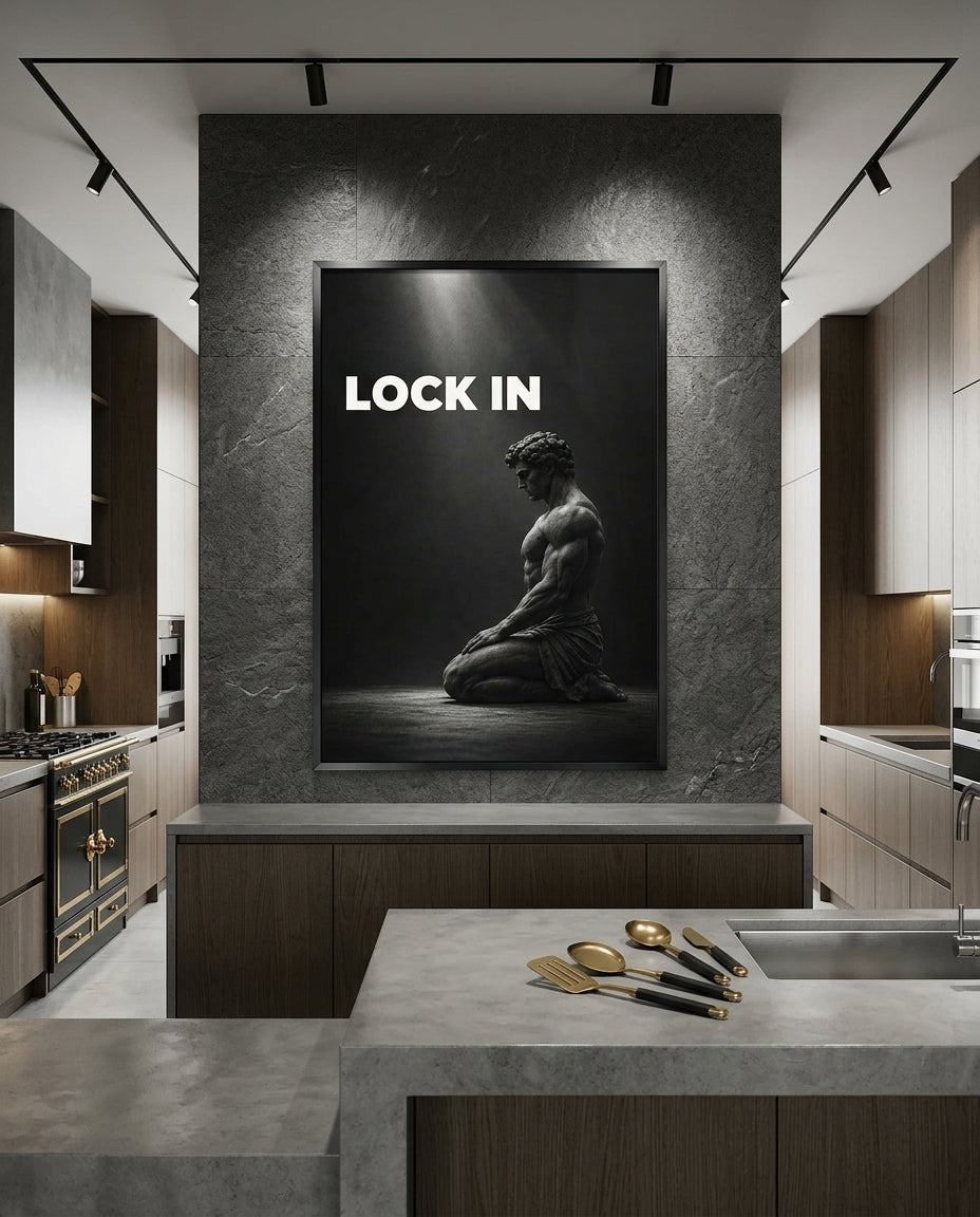 Lock In Sculpted Athlete Wall Art — mockup 3
