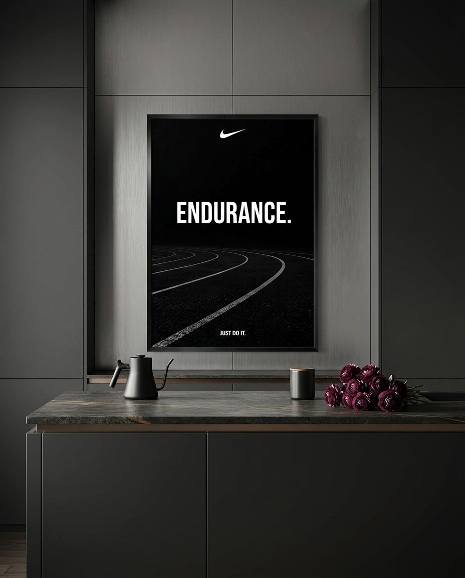 Endurance Track Minimalist Motivational Poster — mockup 3