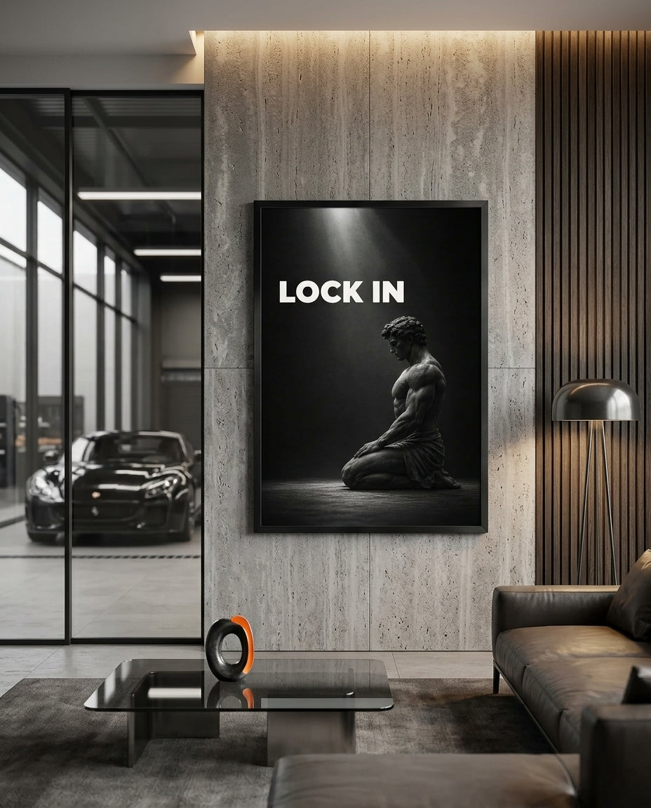 Lock In Sculpted Athlete Wall Art — mockup 4