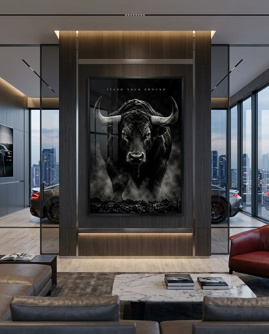 Stand Your Ground Bull Portrait — mockup 4