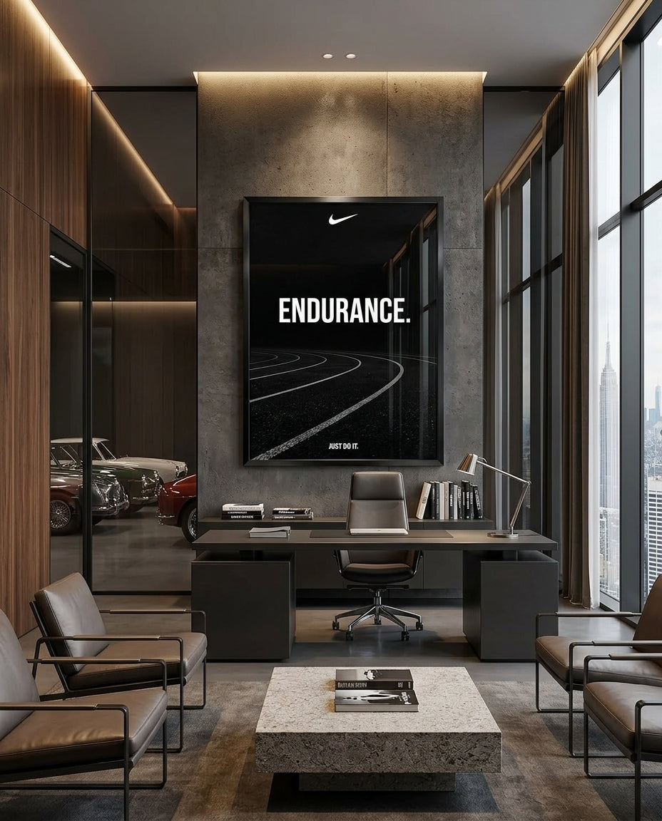 Endurance Track Minimalist Motivational Poster — mockup 4