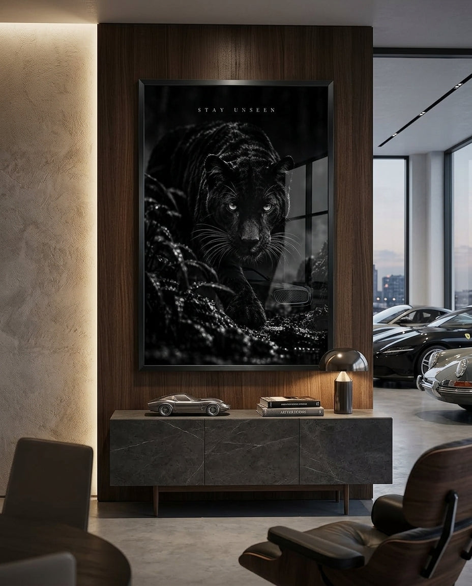 Prowling Black Panther Fine Art Poster — mockup 4