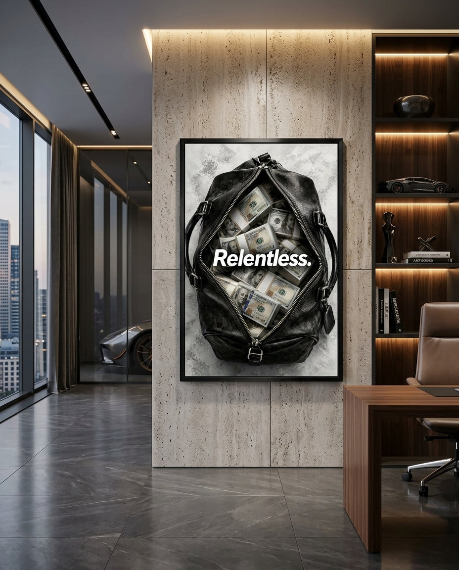 Relentless Cash-Filled Duffel Bag Print — mockup 4