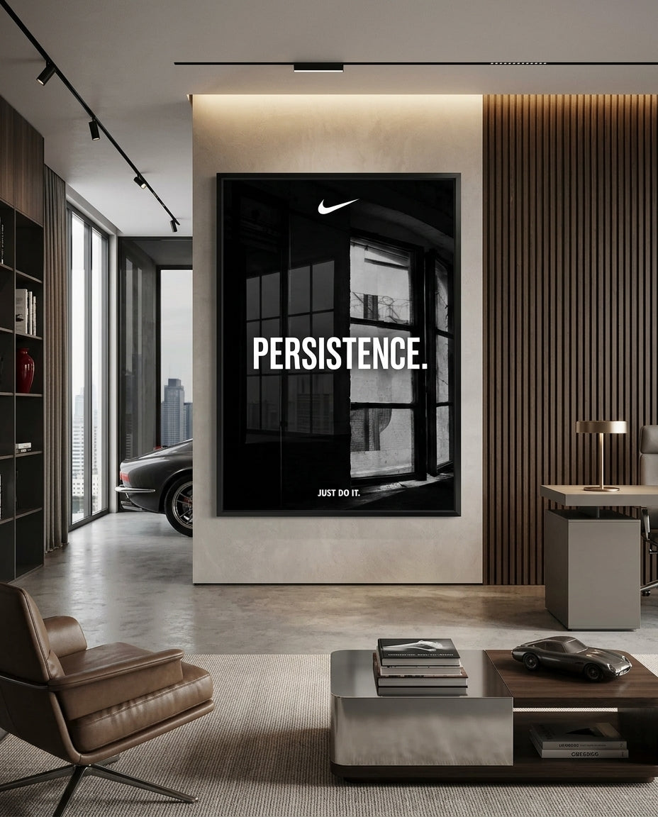 Persistence Typography Over Industrial Window — mockup 4