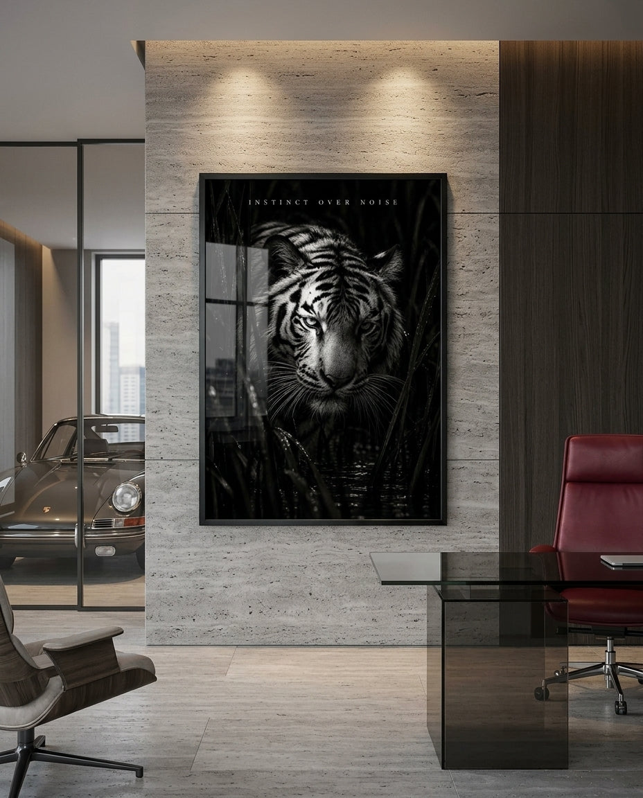 Black and White Tiger Portrait — mockup 4