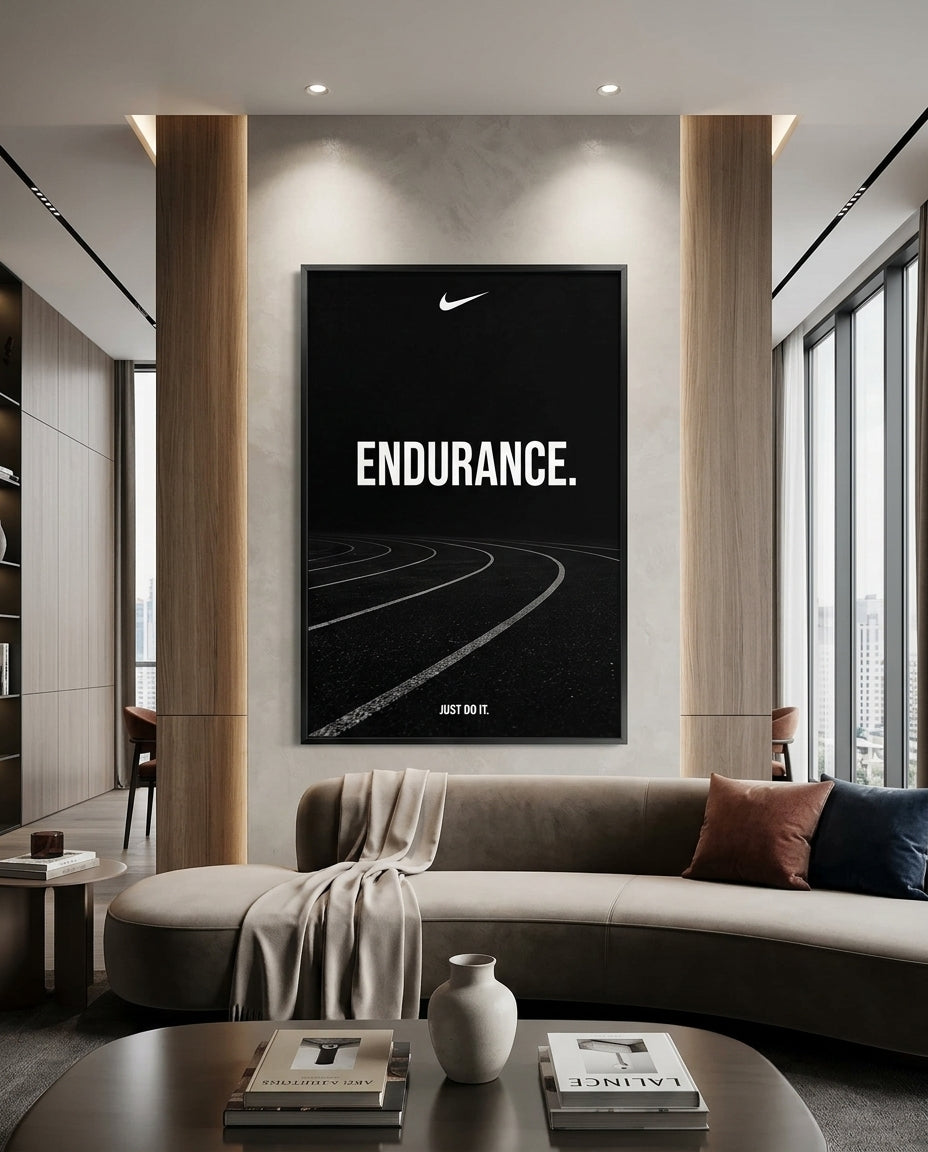 Endurance Track Minimalist Motivational Poster — mockup 5