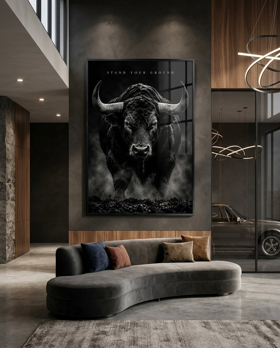 Stand Your Ground Bull Portrait — mockup 5