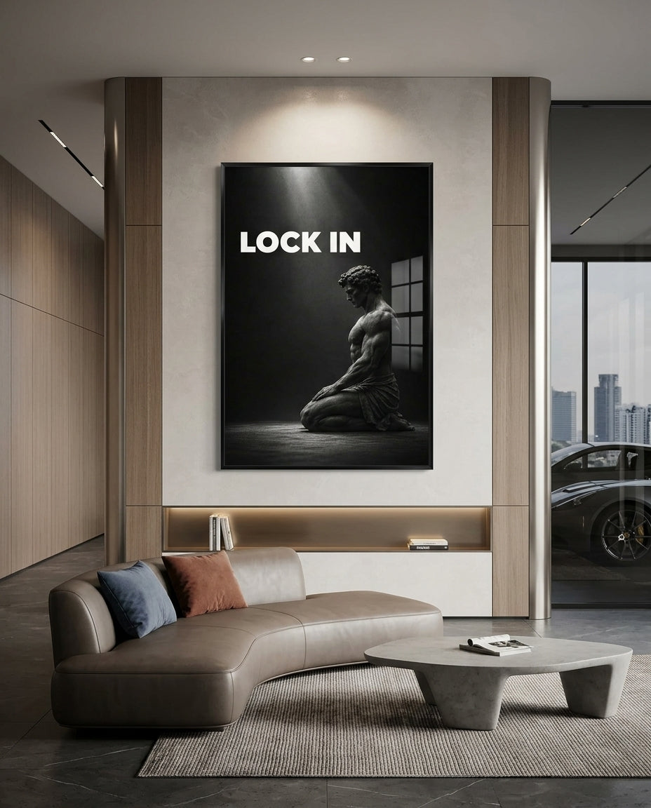 Lock In Sculpted Athlete Wall Art — mockup 5