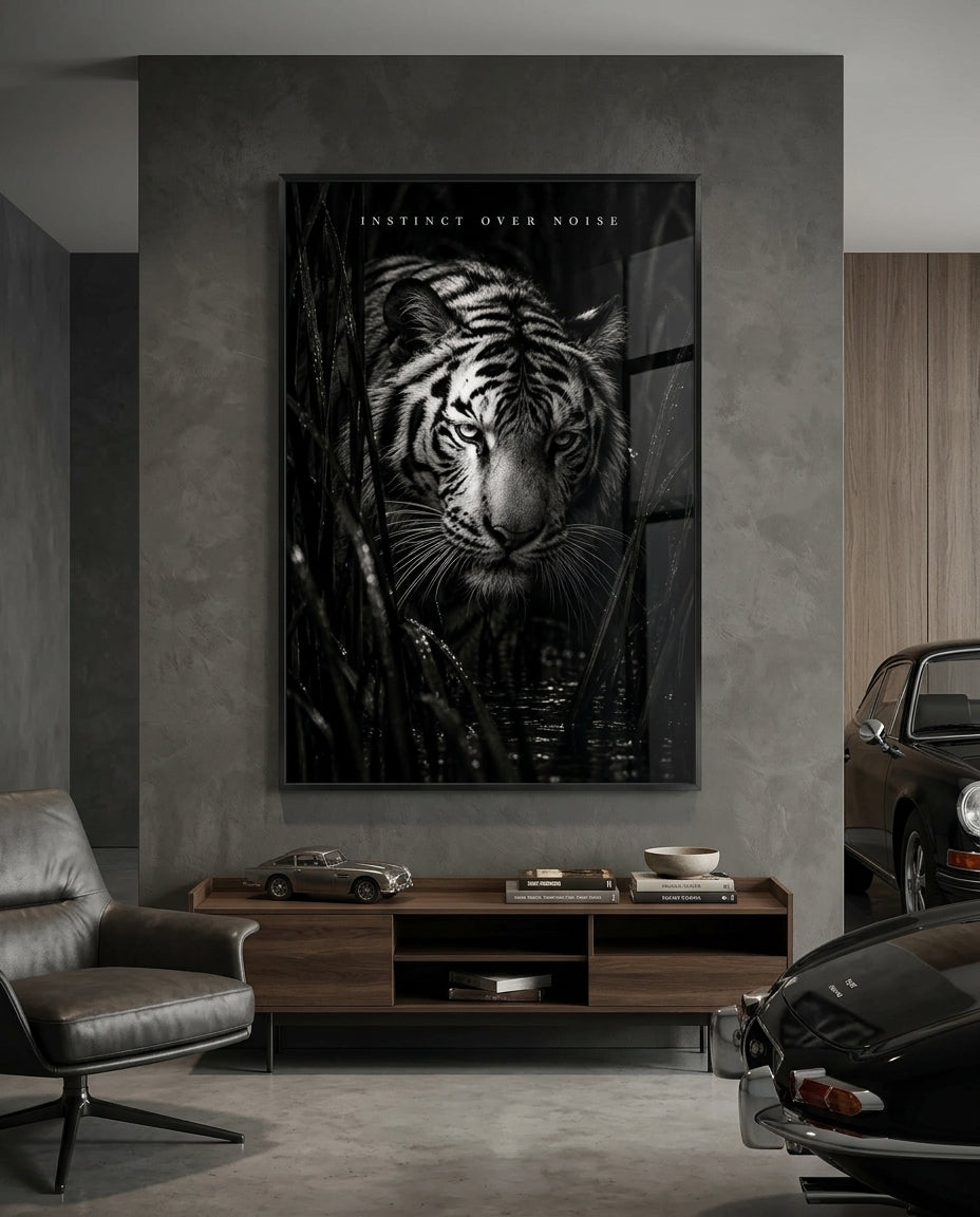 Black and White Tiger Portrait — mockup 5
