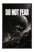Do Not Fear Atlas Pushing the Boulder — framed canvas