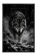 Move In Silence Wolf Portrait — framed canvas