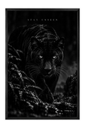 Prowling Black Panther Fine Art Poster — framed canvas