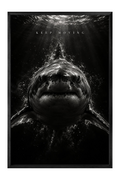 Keep Moving Great White Shark Fine Art Print — framed canvas