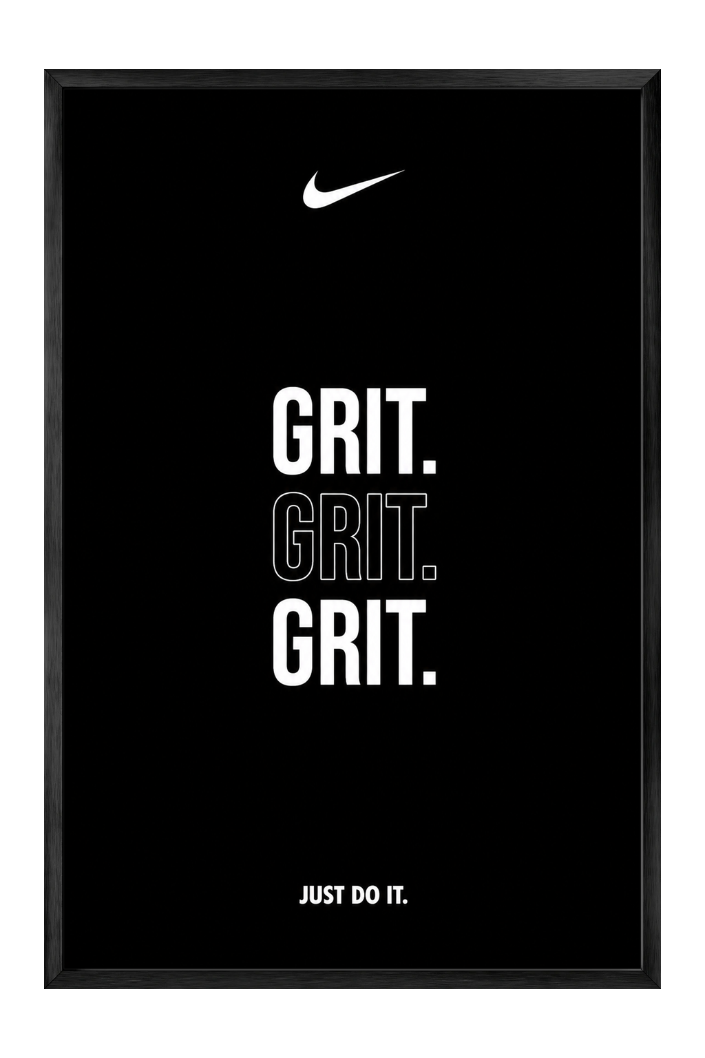Grit Motivational Typography Poster — framed canvas