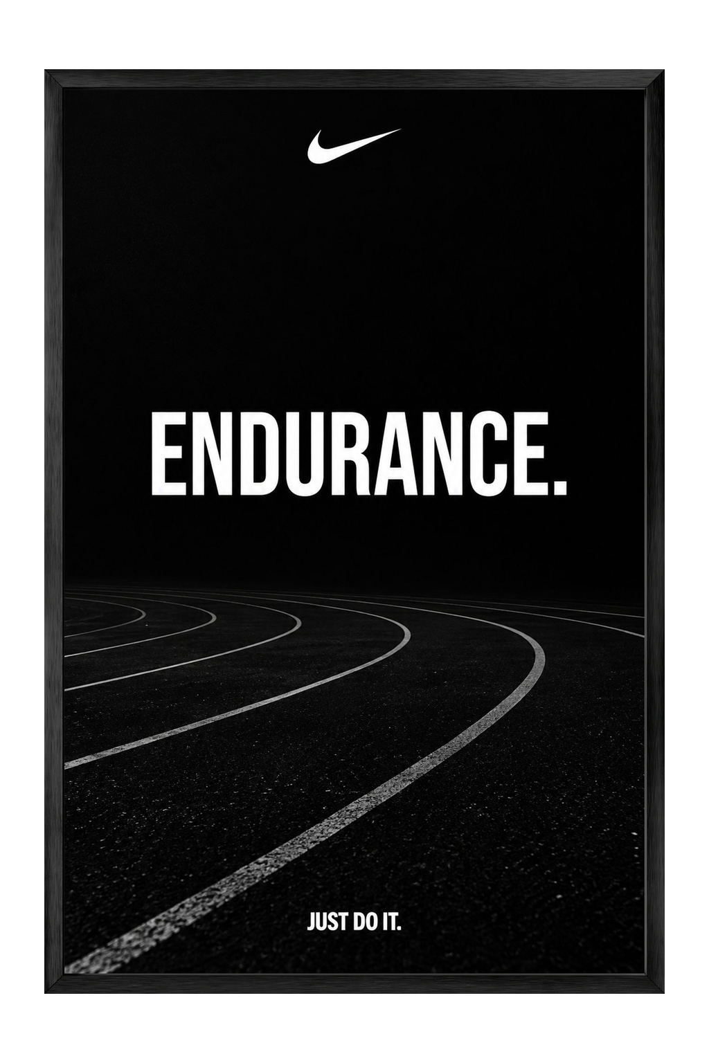 Endurance Track Minimalist Motivational Poster — framed canvas